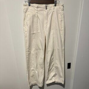 PAIGE High-Rise Wide Leg Ivory Pants – Size 30